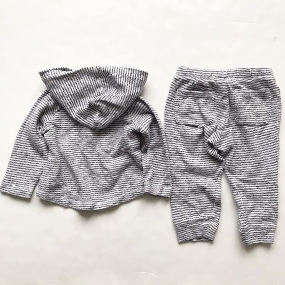 Gymboree stripe Henley hooded sweatshirt EUC 12-18m / jogger EUC 18-24m set - Picture 8 of 9